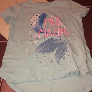 4/$35 Light blue mermaid shirt. Size XS (4-5)